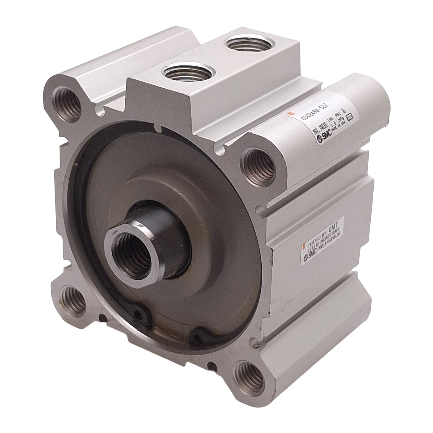 Used SMC CDQ2A80-5DZ Compact Cylinder, ø80mm Bore, 5mm Stroke, 1.0MPa, Rc3/8