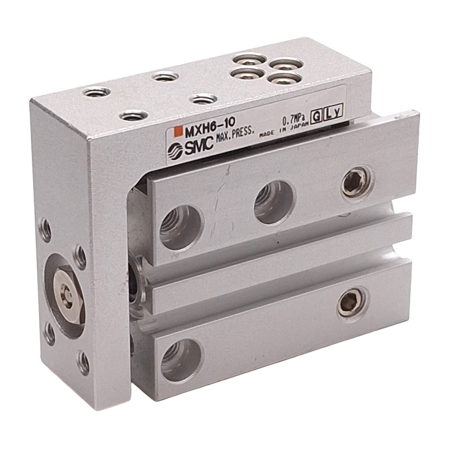Used SMC MXH6-10 Pneumatic Slide Table, ø6mm Bore, 10mm Stroke, 0.7MPa, M5x0.8 Ports