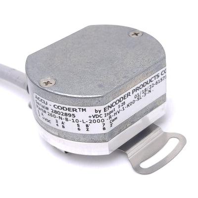 New ACCU-CODER 260-N-B-10-L-2000-R-HV-1-K00-SL-3-N Incremental Encoder, ø1/2in Bore