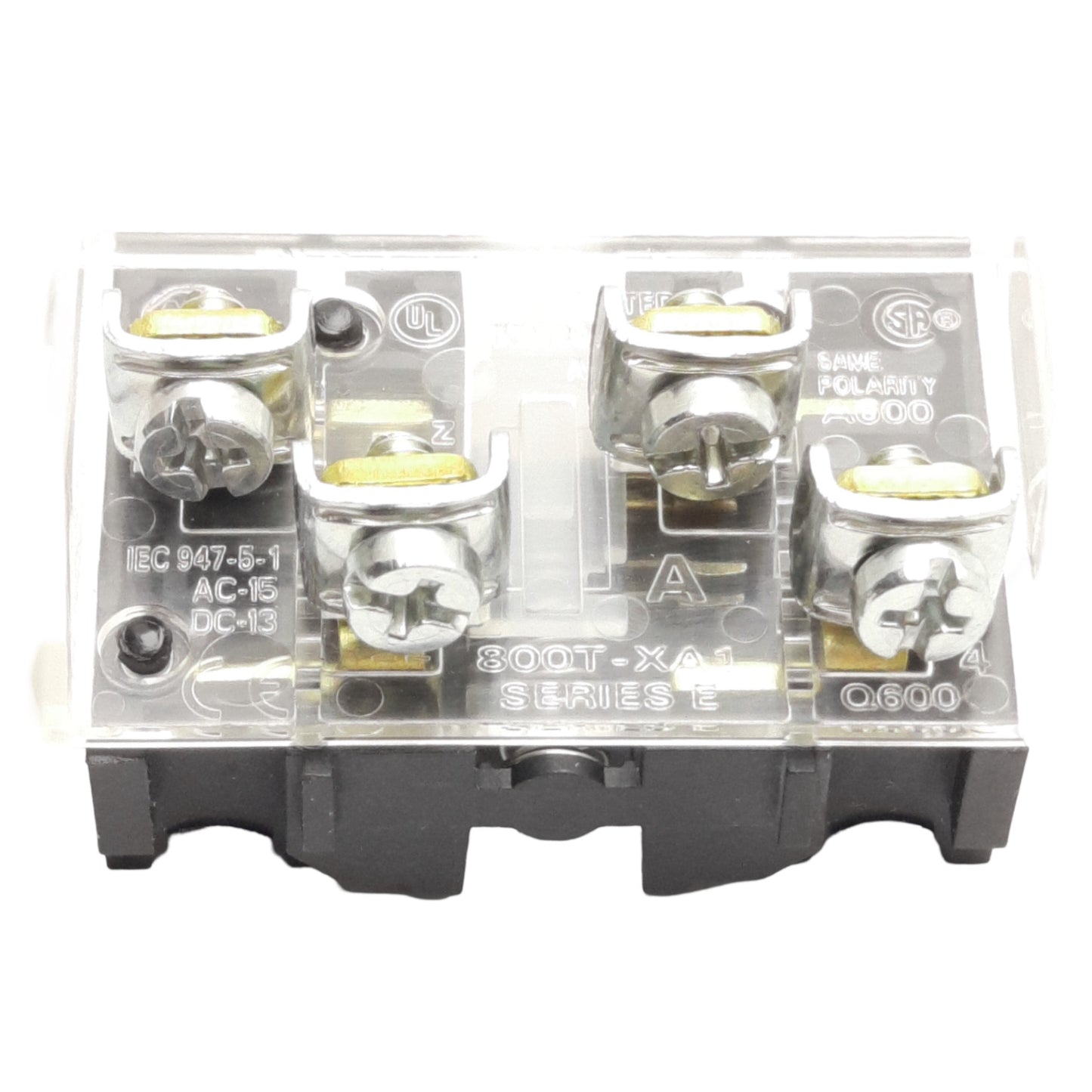 New – Open box Allen Bradley 800T-XA1 E Contact Block, 1NO-1NCLB, 600V, 30mm Size
