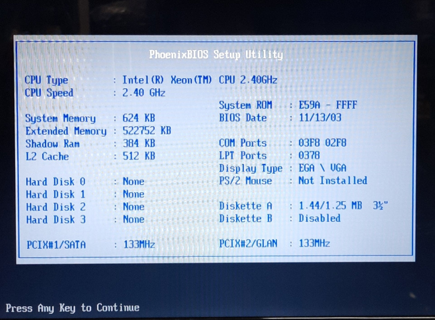 Used Supermicro X5DAL-G Motherboard & CPU, Intel Xeon 2.4GHz, 512MB, AGP, PCI, PCI-X