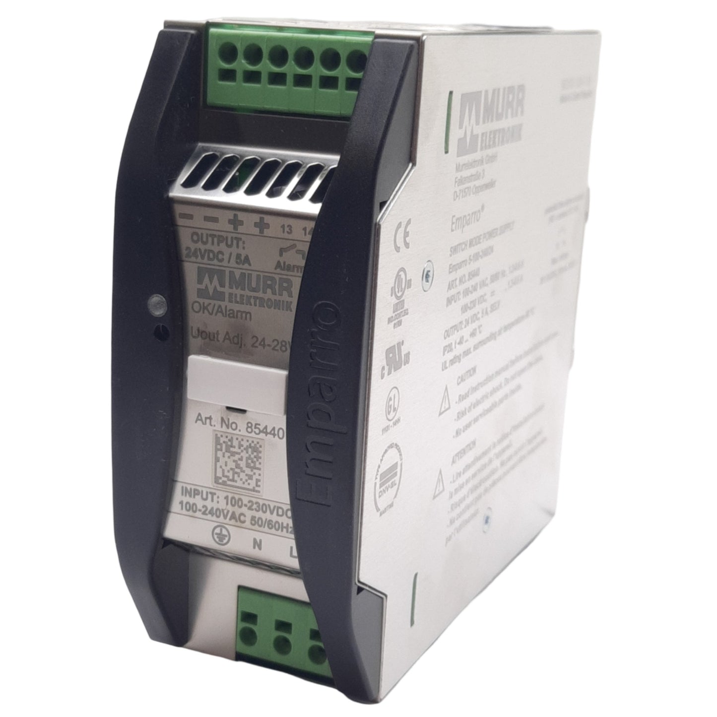 New Murr Elektronik 85440 Emparro Power Supply 1-Phase 100-240VAC In 24-28VDC/5A Out