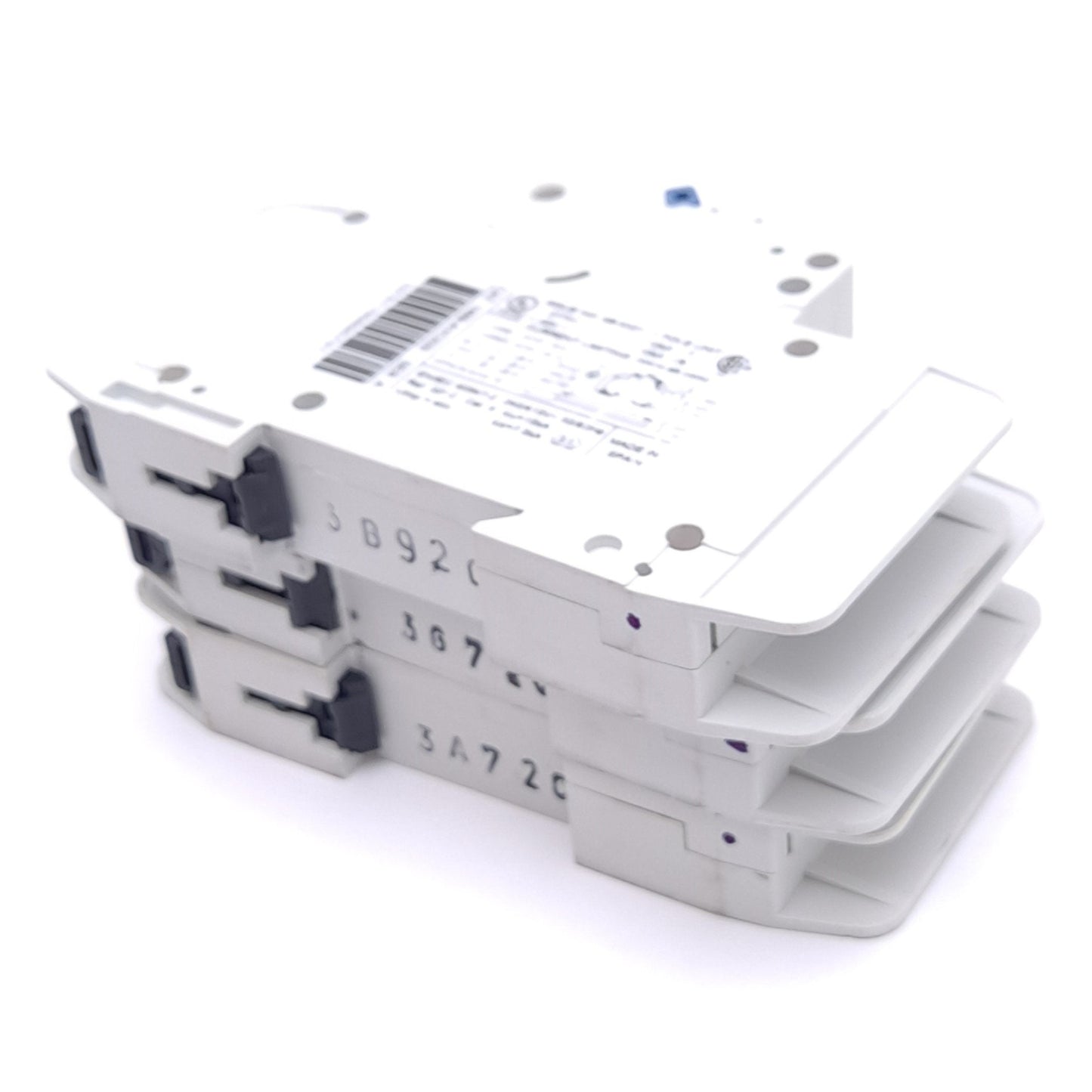 Used Lot of 3 Allen Bradley 1489-A1C020 Circuit Breakers, 1-Pole, 2A, 277VAC/48VDC