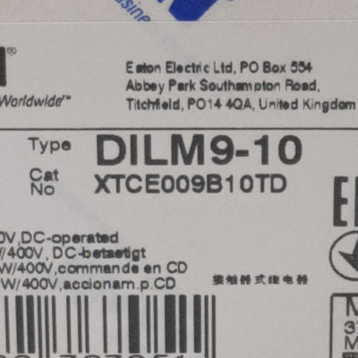 New Eaton XTCE009B10TD Contactor, 3-Pole 1 NO, 690VAC/250VDC 20A Contact, 24VDC Coil