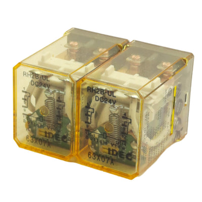 New Lot of 2 IDEC RH2B-UL Ice Cube Plug-In Relays DPDT, 300V 10A Contact, 24VDC Coil