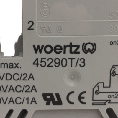 New Woertz 45290T/3 Selector Switch Terminal Block, 3-Pos 2-P, 250VAC 28VDC 2A Max