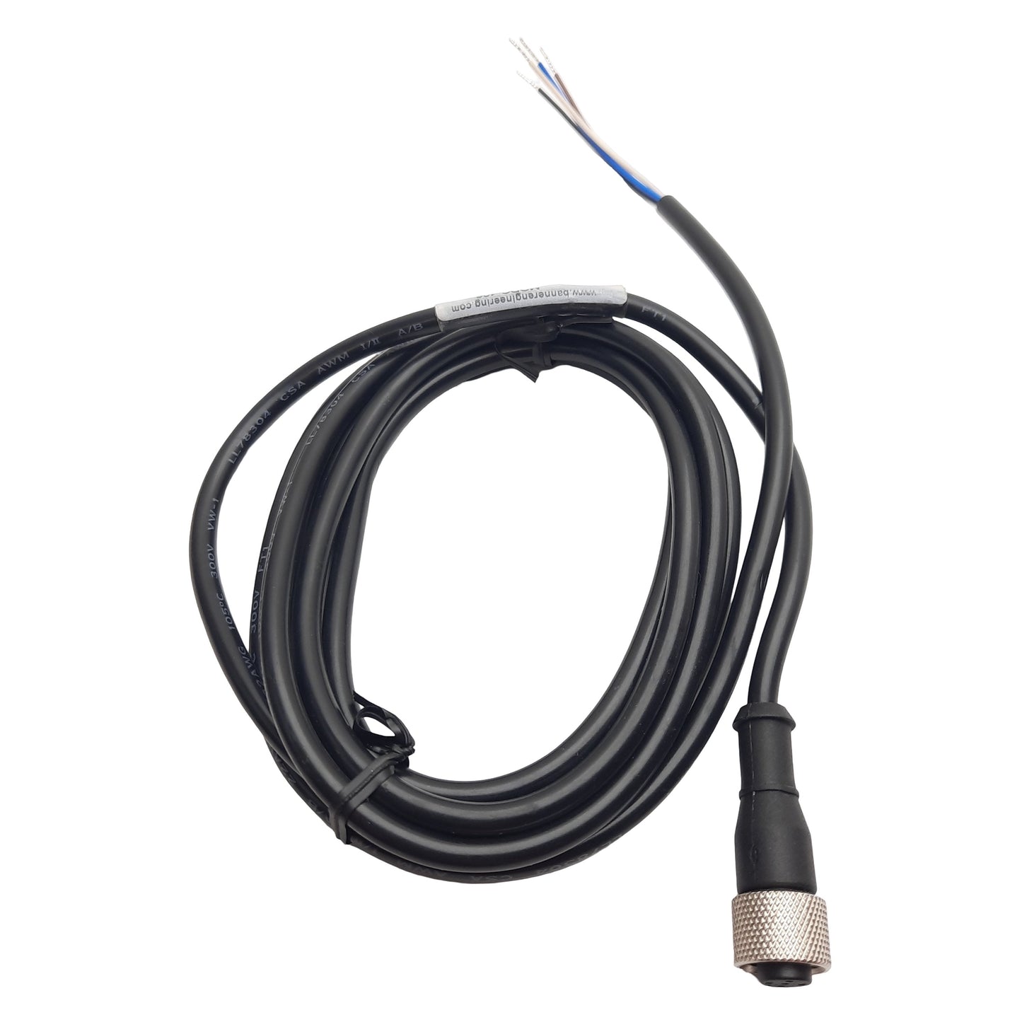 New Banner Engineering MQDC-406 Cordset, M12 4-Pin Female to Leads, 250VAC/DC 4A, 2m