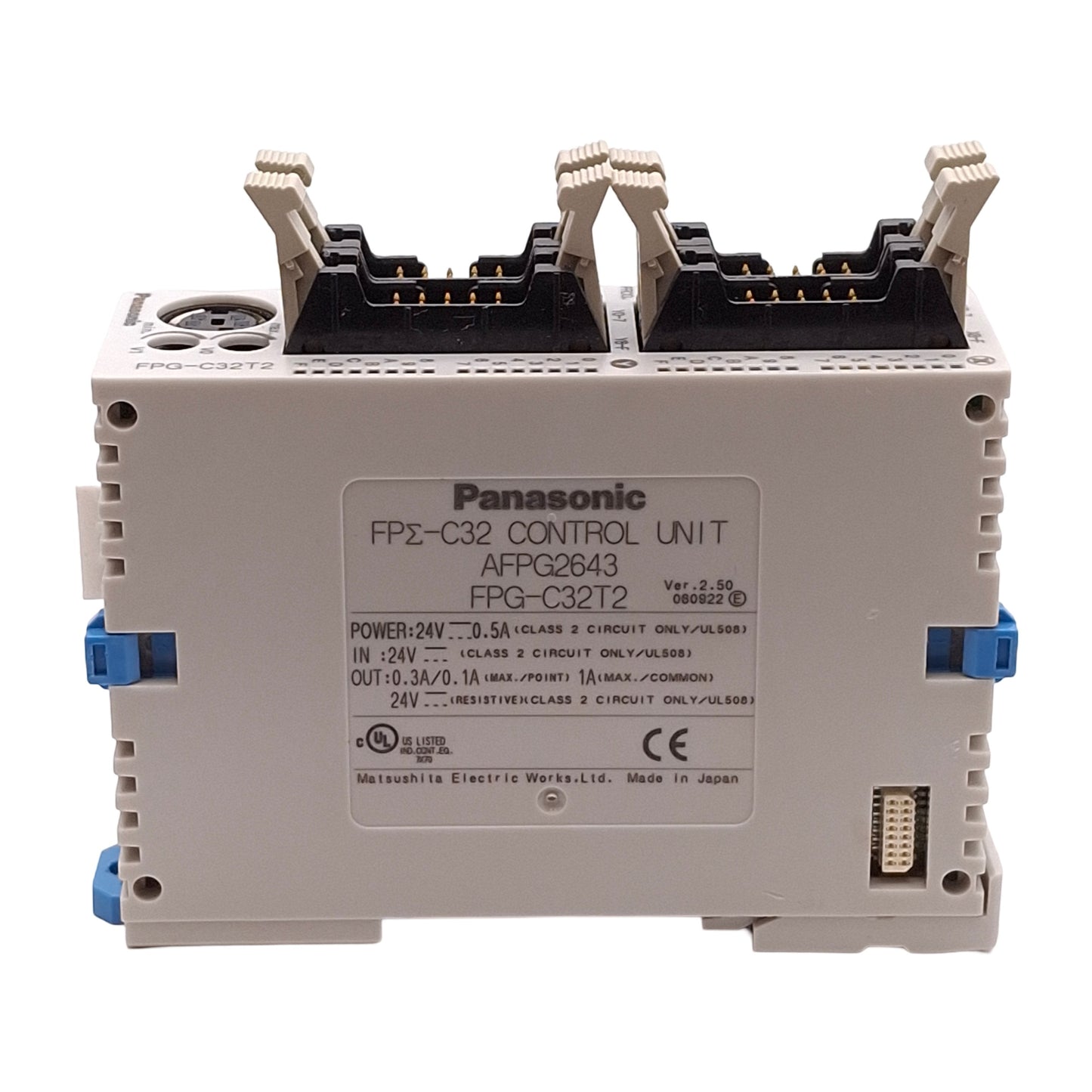 Used Panasonic FPG-C32T2 FP Sigma Series PLC Control Unit, 16 I/O, 24VDC, DIN Rail