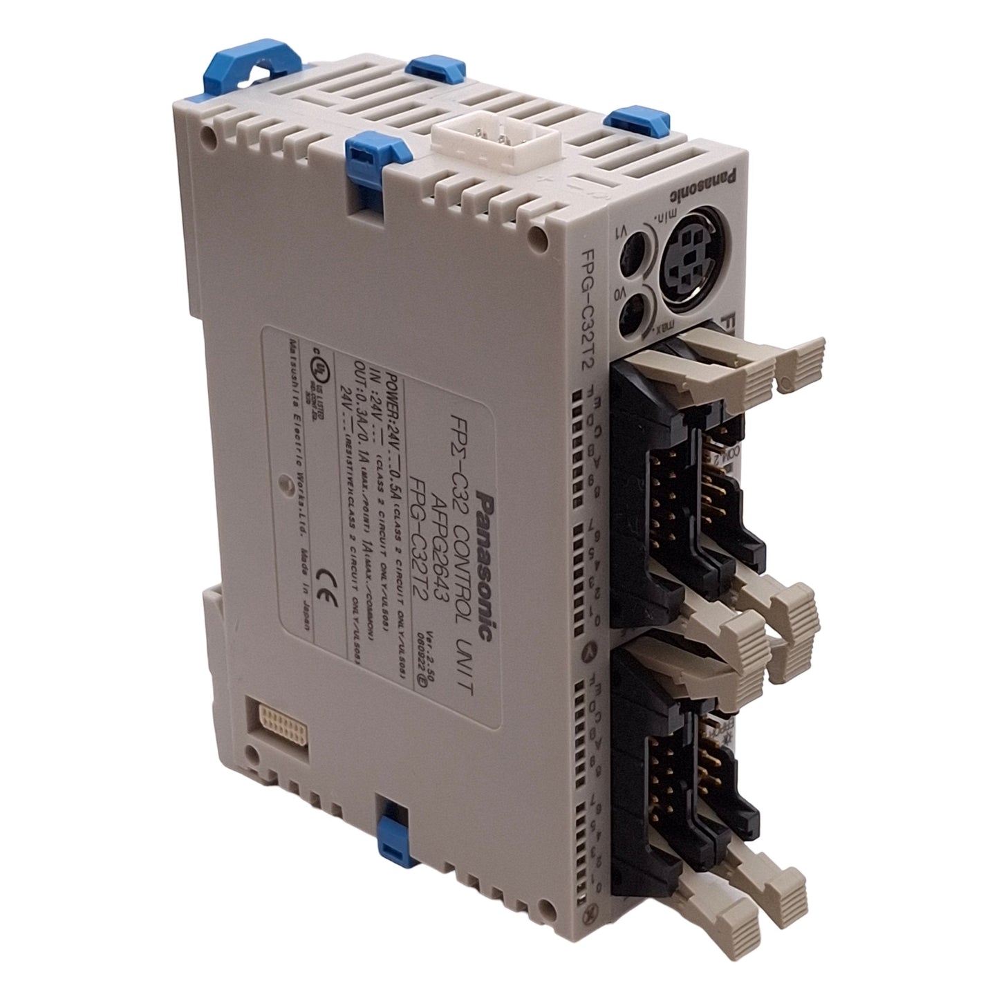 Used Panasonic FPG-C32T2 FP Sigma Series PLC Control Unit, 16 I/O, 24VDC, DIN Rail