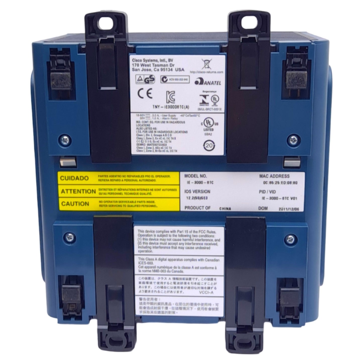 Used Cisco IE-3000-8TC Industrial Ethernet Switch, 8x 10/100 Ports, Layer 2, 18-60VDC