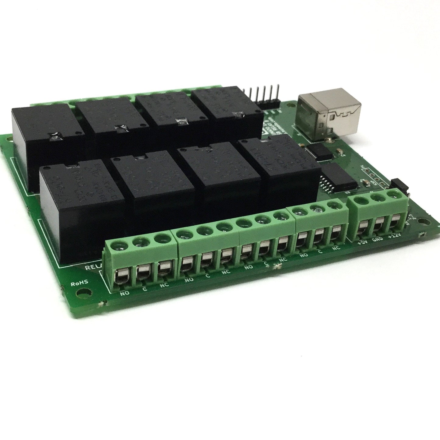 Used Numato RL80001 8-Channel USB Relay Module 12VDC Coil, SPDT 10A/7A 120/240VAC