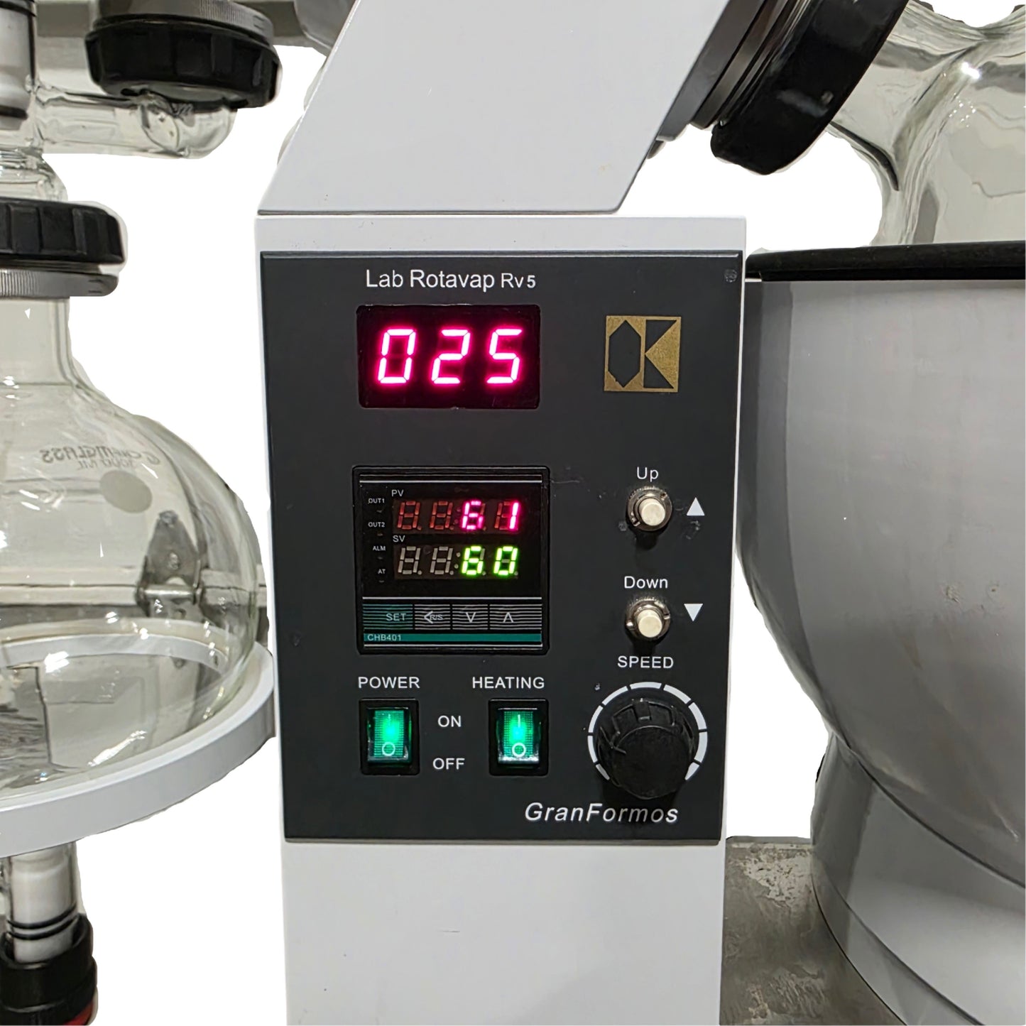 Used Chemglass CG-1334-X50 Rotary Evaporator Amb To 180°C, 1600W, 5 Liter, 120VAC