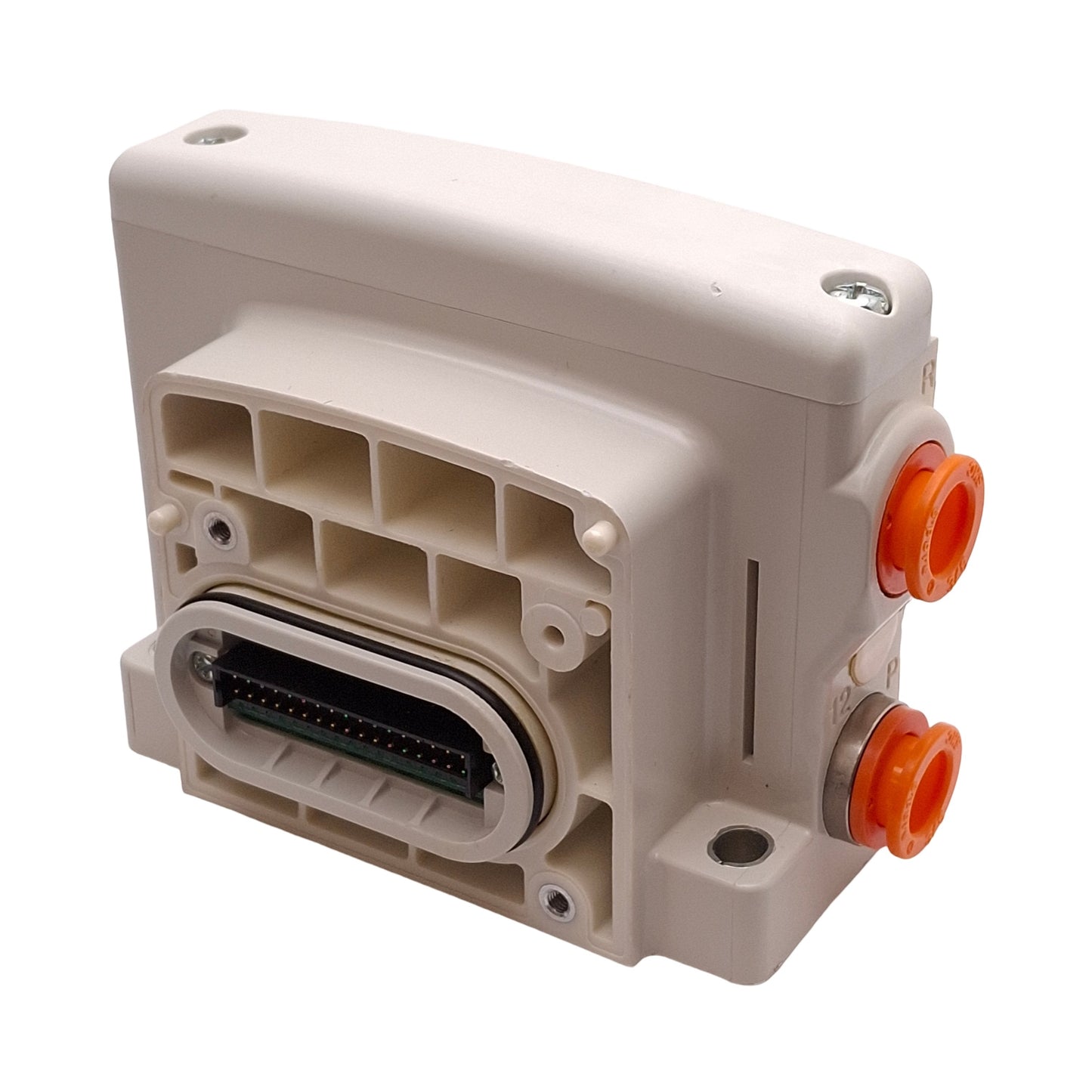 Used SMC VVQC2000-3A-1-N11 D-Side End Plate Assembly For VQC2000 Manifold, ø3/8in P2C
