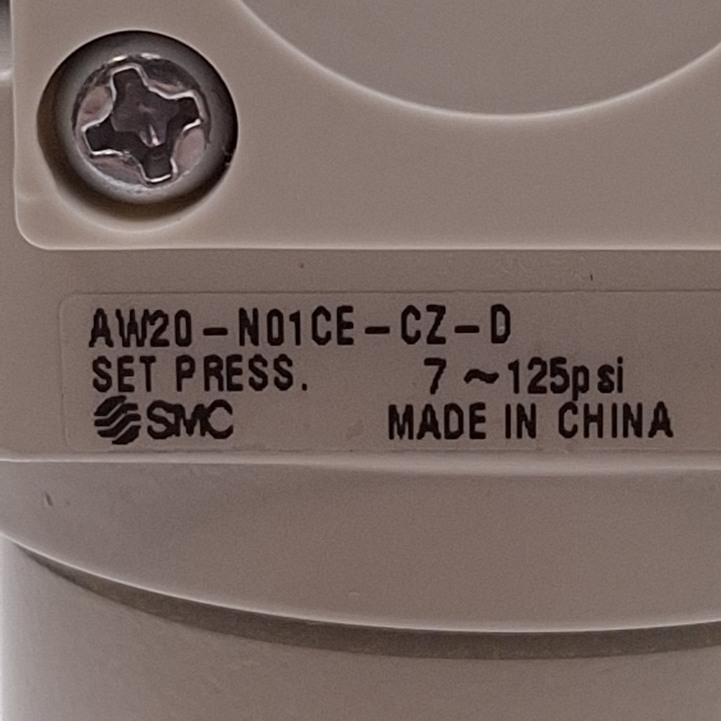 New SMC AW20-N01CE-CZ-D Filter Regulator, 7-125PSI Set, 5µm Filtration, 1/8in NPT