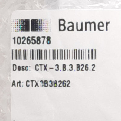 New Baumer CTX3B3B262 Pressure Transmitter 0-25bar, 4-20mA Output, G 1/4in Male, 2m