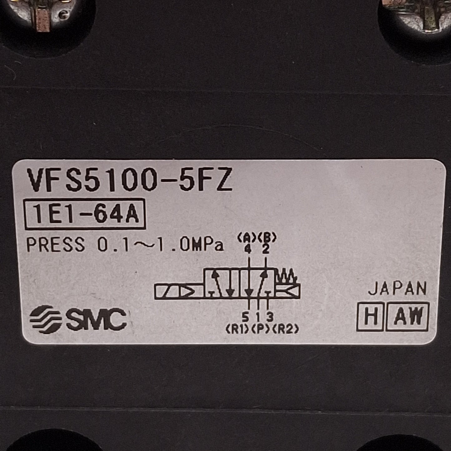 New SMC VFS5100-5FZ Solenoid Valve, 2-Position Single, 0.1-1.0MPa, 24VDC Coil
