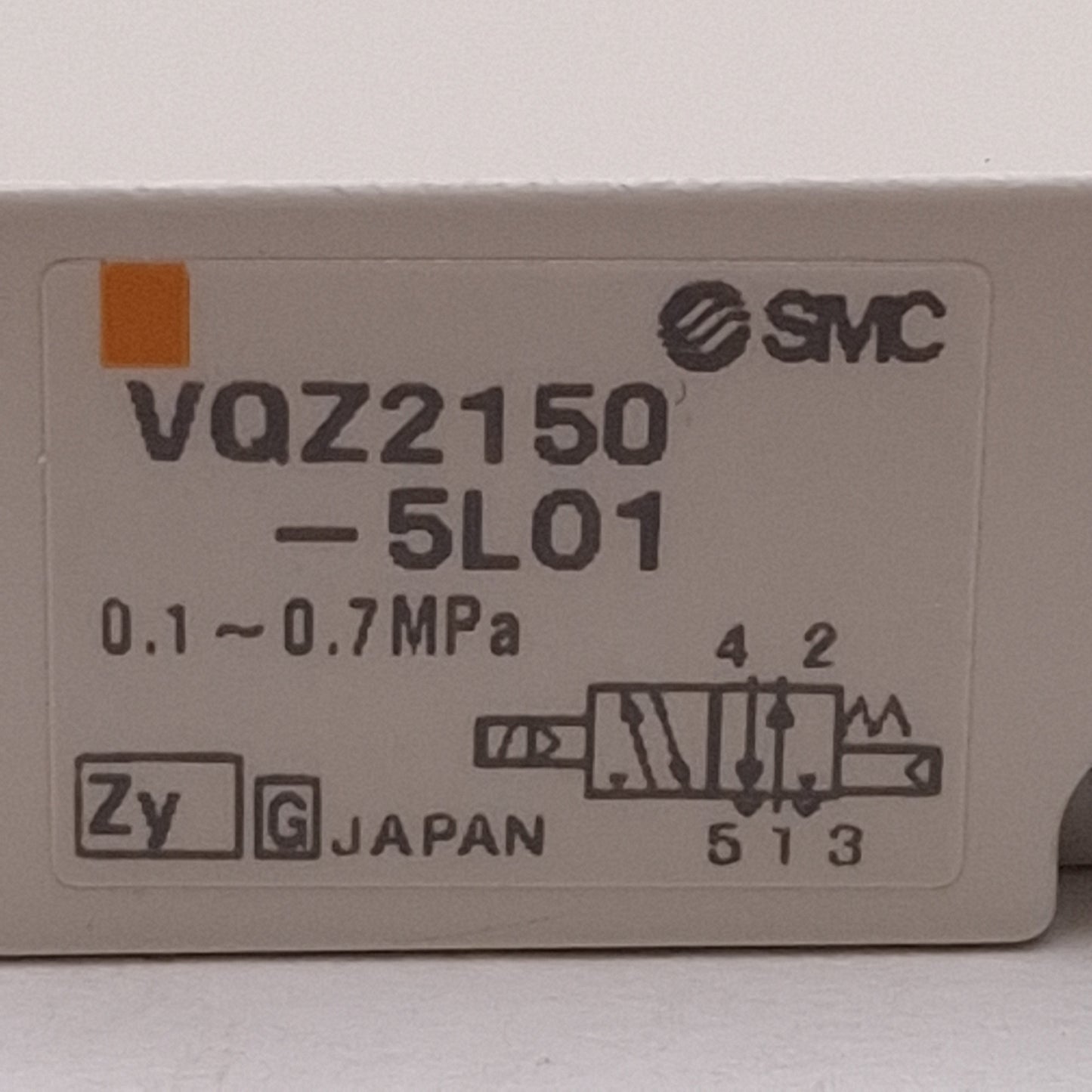 Used SMC VQZ2150-5LO1 Solenoid Valve, 2-Position Single, 0.1-0.7MPa, 24VDC Coil