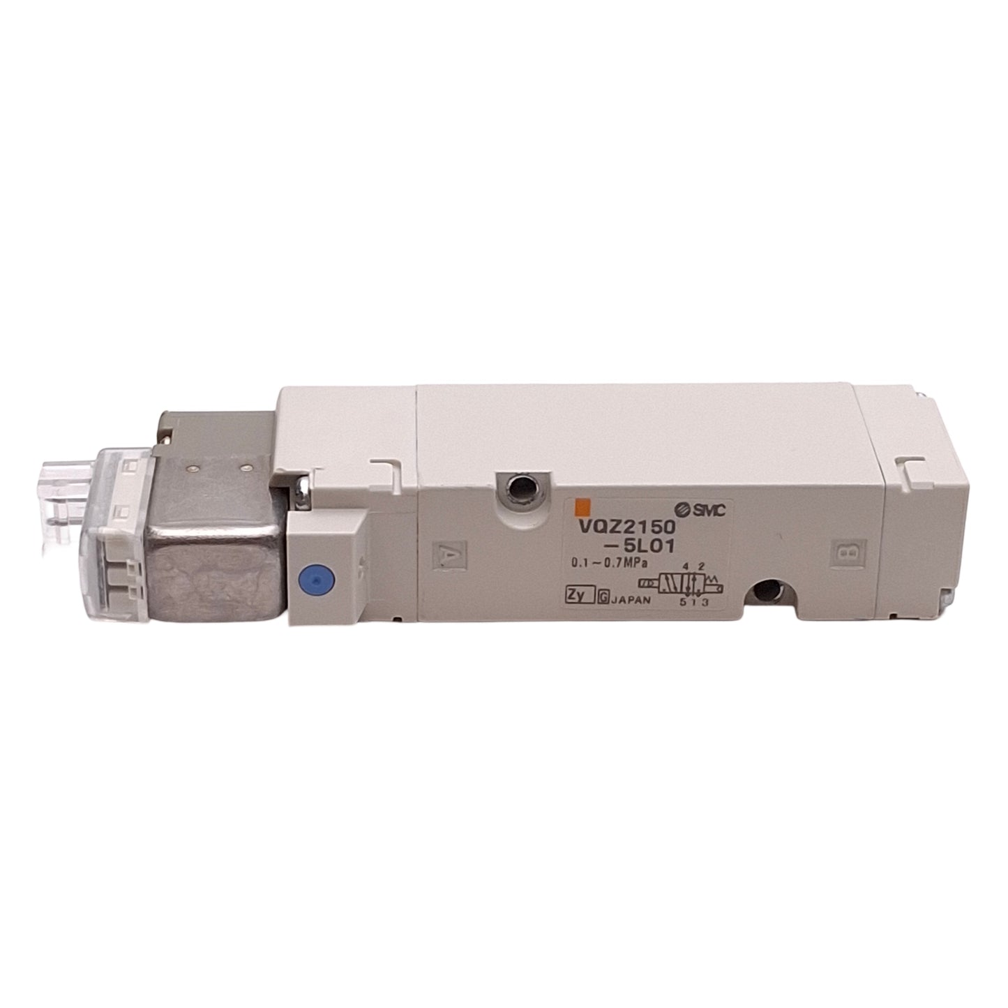 Used SMC VQZ2150-5LO1 Solenoid Valve, 2-Position Single, 0.1-0.7MPa, 24VDC Coil