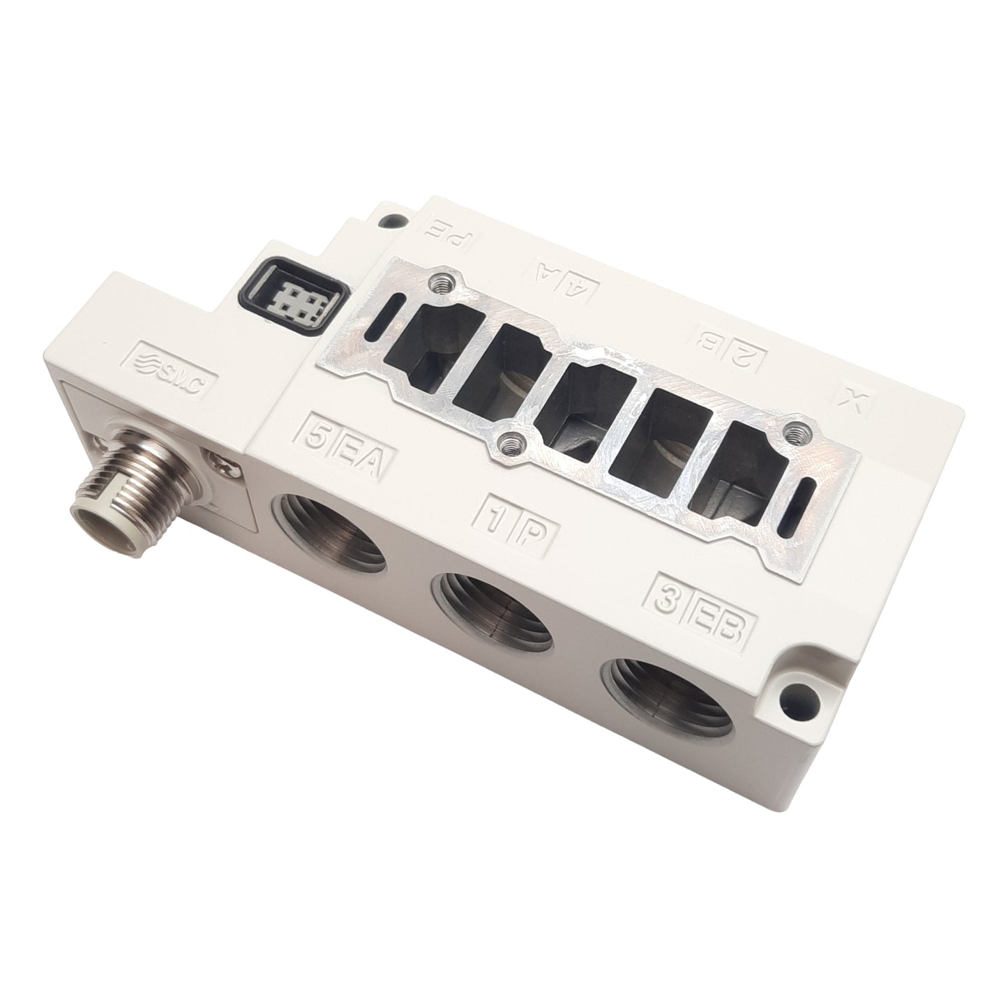 New SMC SY70M-27-1-W4-03N Solenoid Valve, 5-Position, 0.7MPa, 4/5in NPT, 24VDC Coil