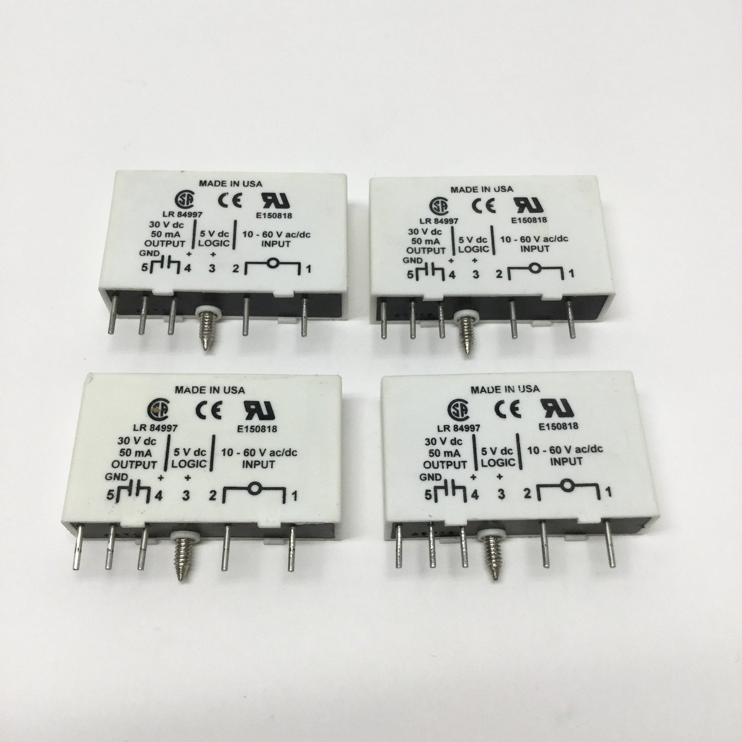 Used Lot of 4 WRC 1781-IN5S Solid State Input Modules, 10-60V AC/DC In, 5VDC Logic