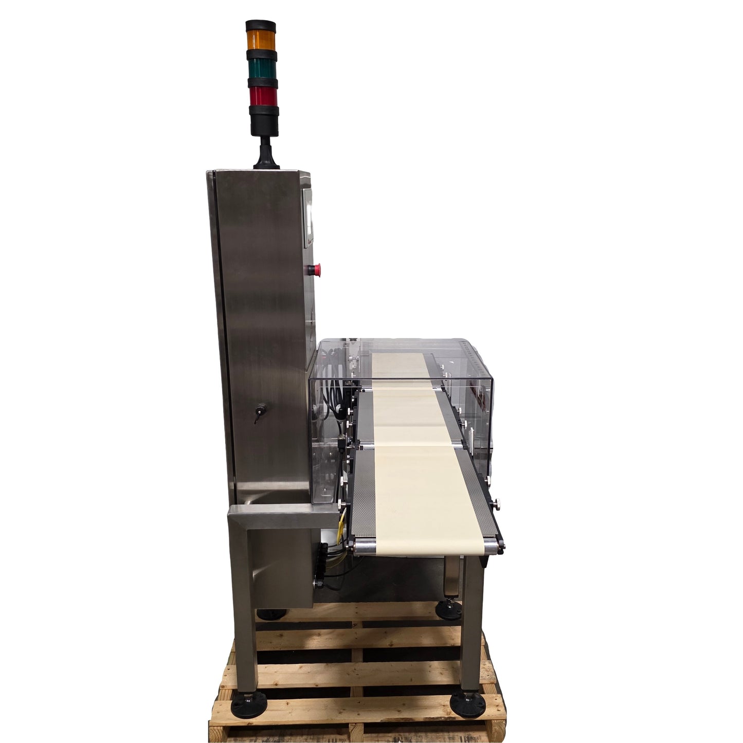 Used Alpha Checkweighers PW-12 Powered Weigh Table 220 Packs/min, 2730g Max, 120VAC