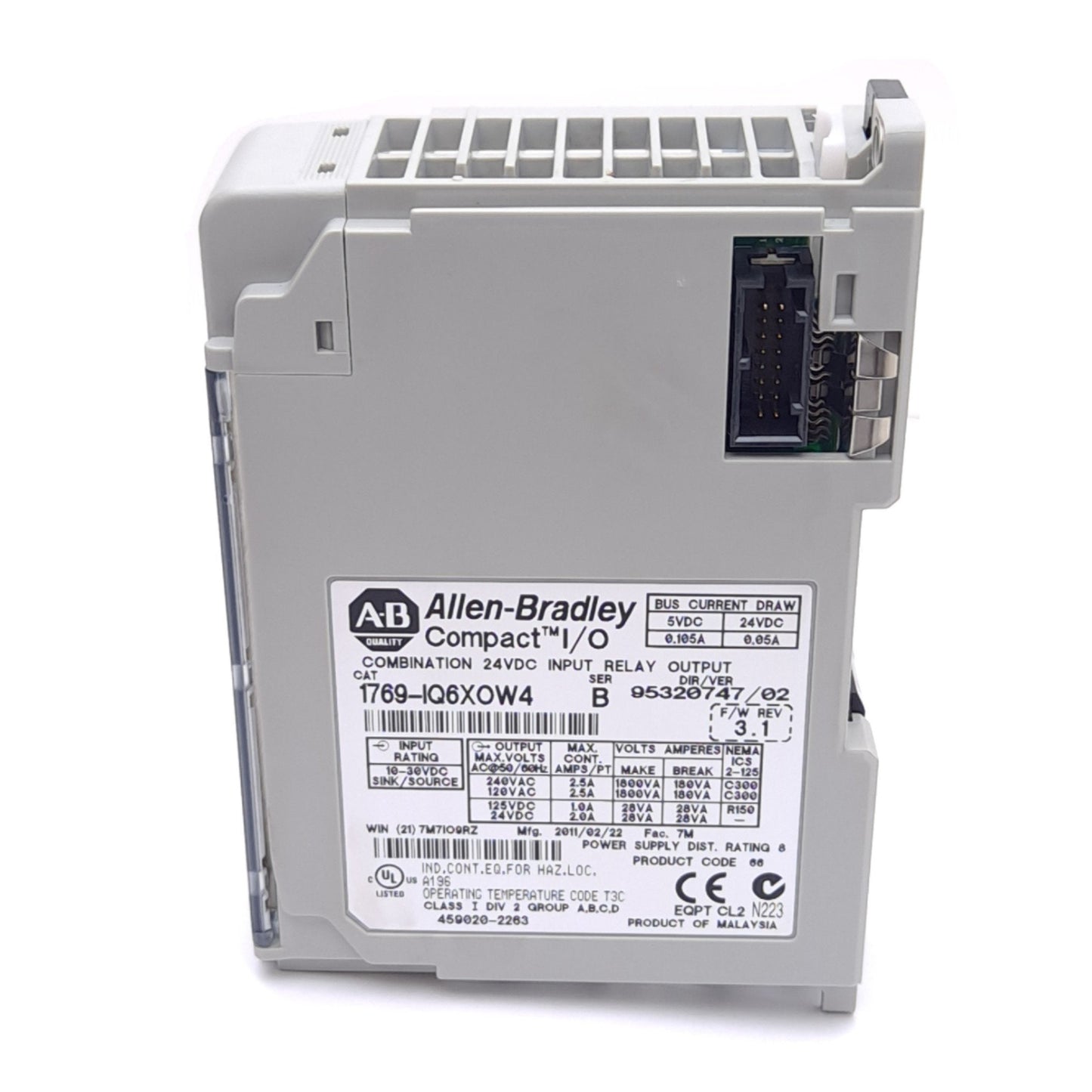 Used Allen Bradley 1769-IQ6XOW4 Compact I/O Module, 24VDC Input, 265VAC/125VDC Output