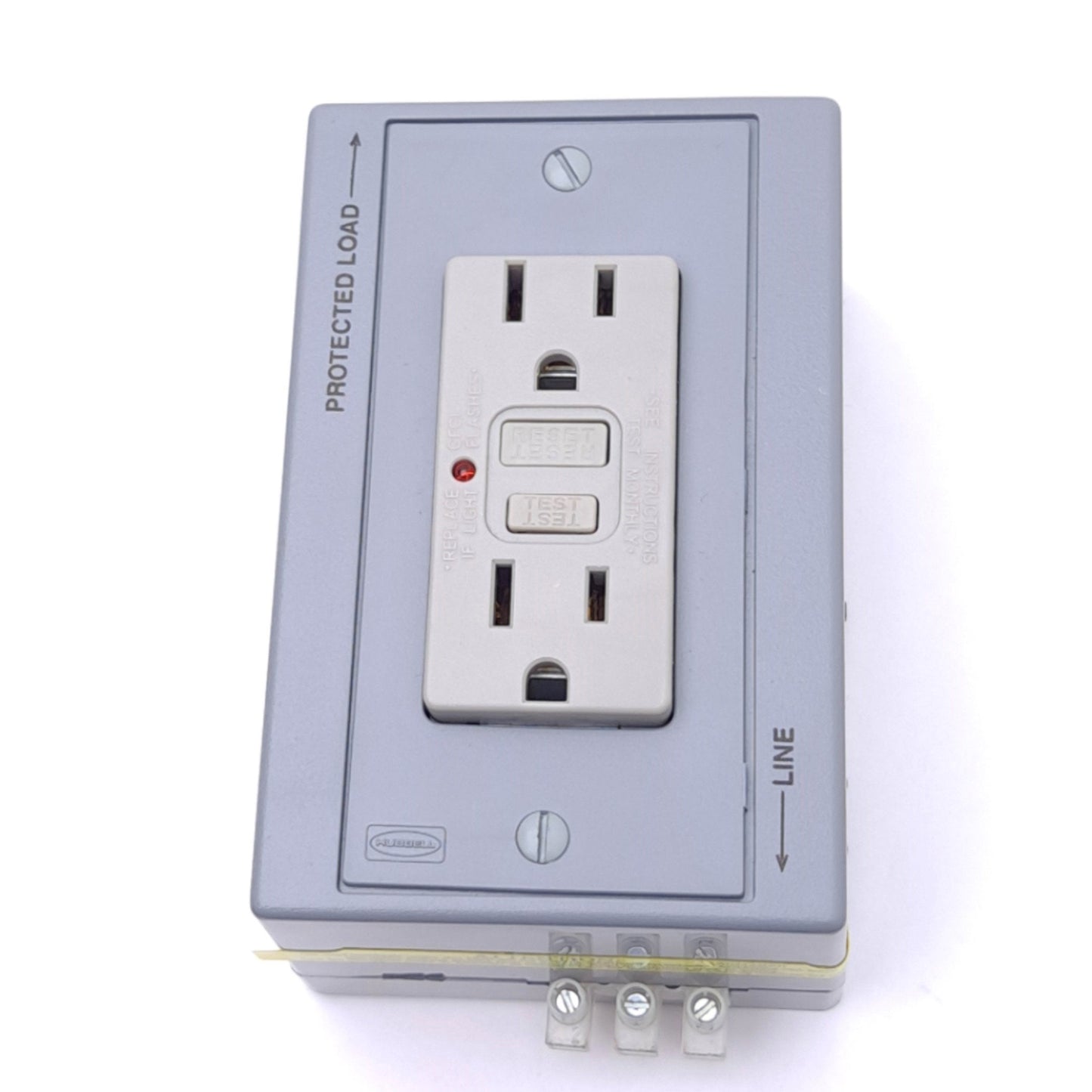 New Hubbell DRUBGFI15AC DIN Rail Utility Box w/ Outlet, 2-Pole 3-Wire, 15A 125VAC