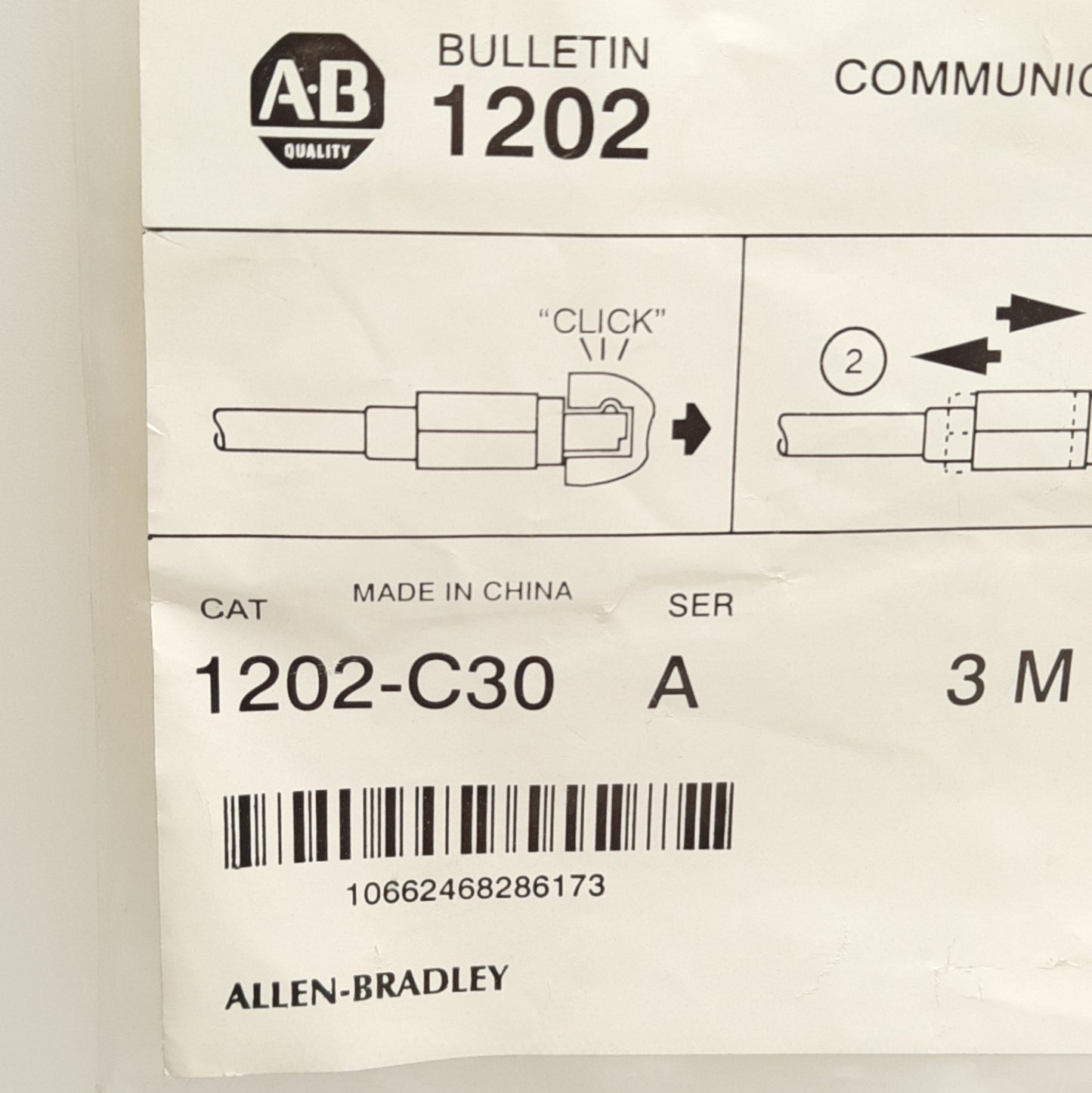 New Allen Bradley 1202-C30 SCANport Cable For Human Interface Module, 3m Length