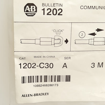 New Allen Bradley 1202-C30 SCANport Cable For Human Interface Module, 3m Length