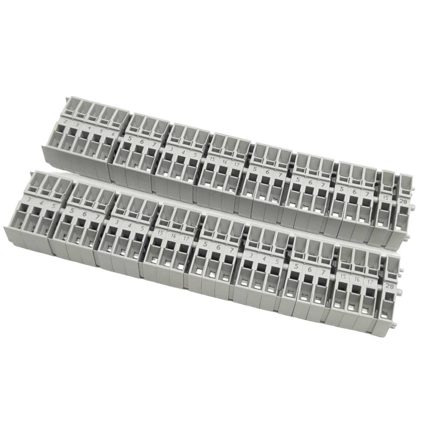 Used Lot of 50 Wago 264-321 Center Terminal Blocks, 2-Conductor, 1-Pole, 600V 20A