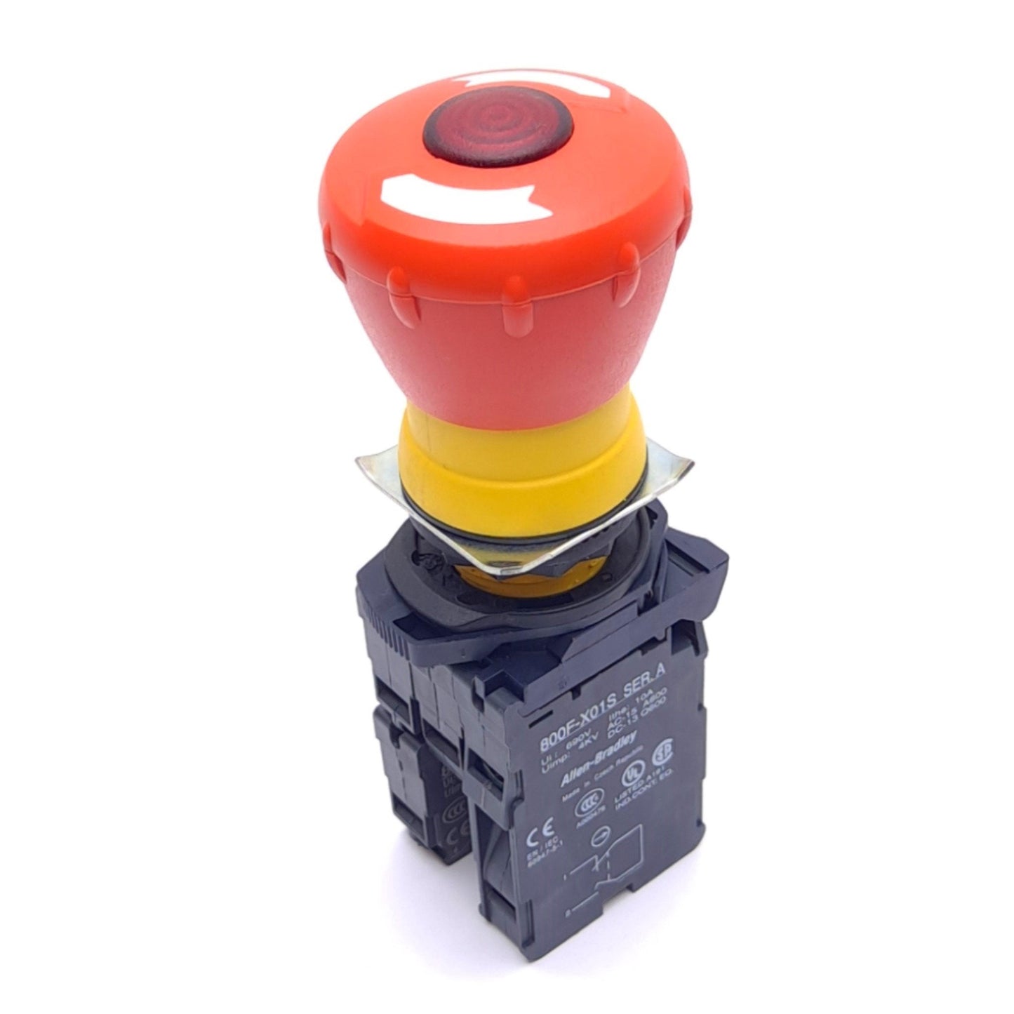 Used Allen Bradley 800FP-LMT44 800F-X01S Illuminated Twist Pushbutton, ø40mm, NC SM