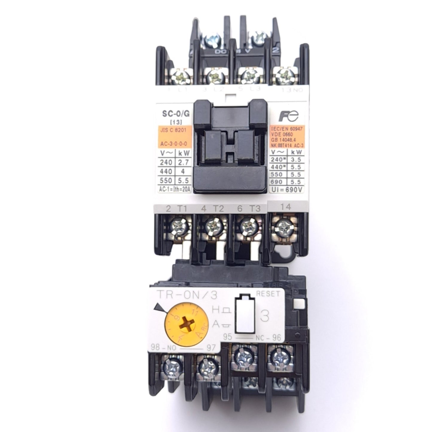 New Fuji Electric SW-0/G/3H Magnetic Switch for 200V Motor, 24VDC Coil, 1 NO, 7-11A