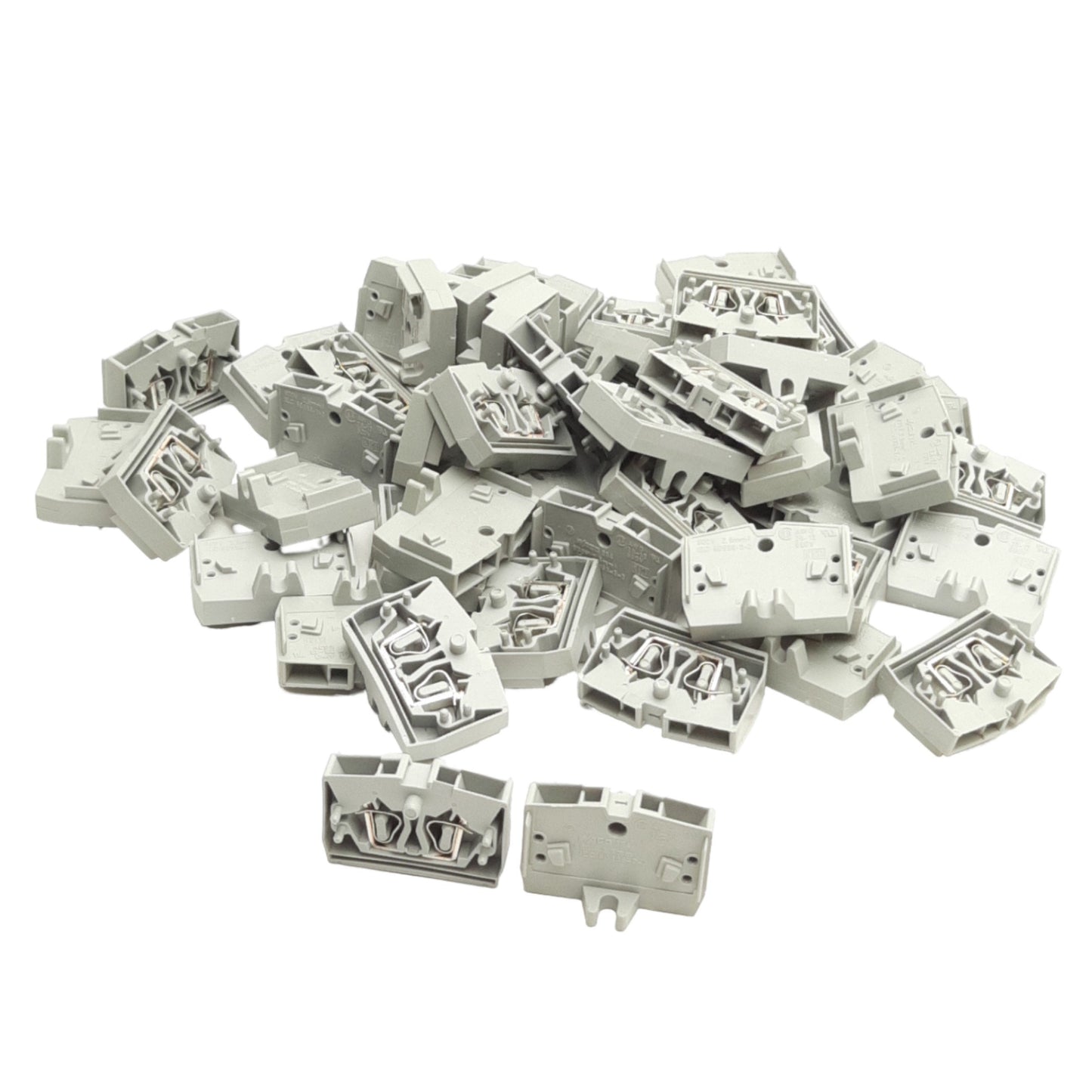Used Lot of 50 Wago 264-301 Terminal Block With Fixing Flange, 1-Pole 2-Conductor