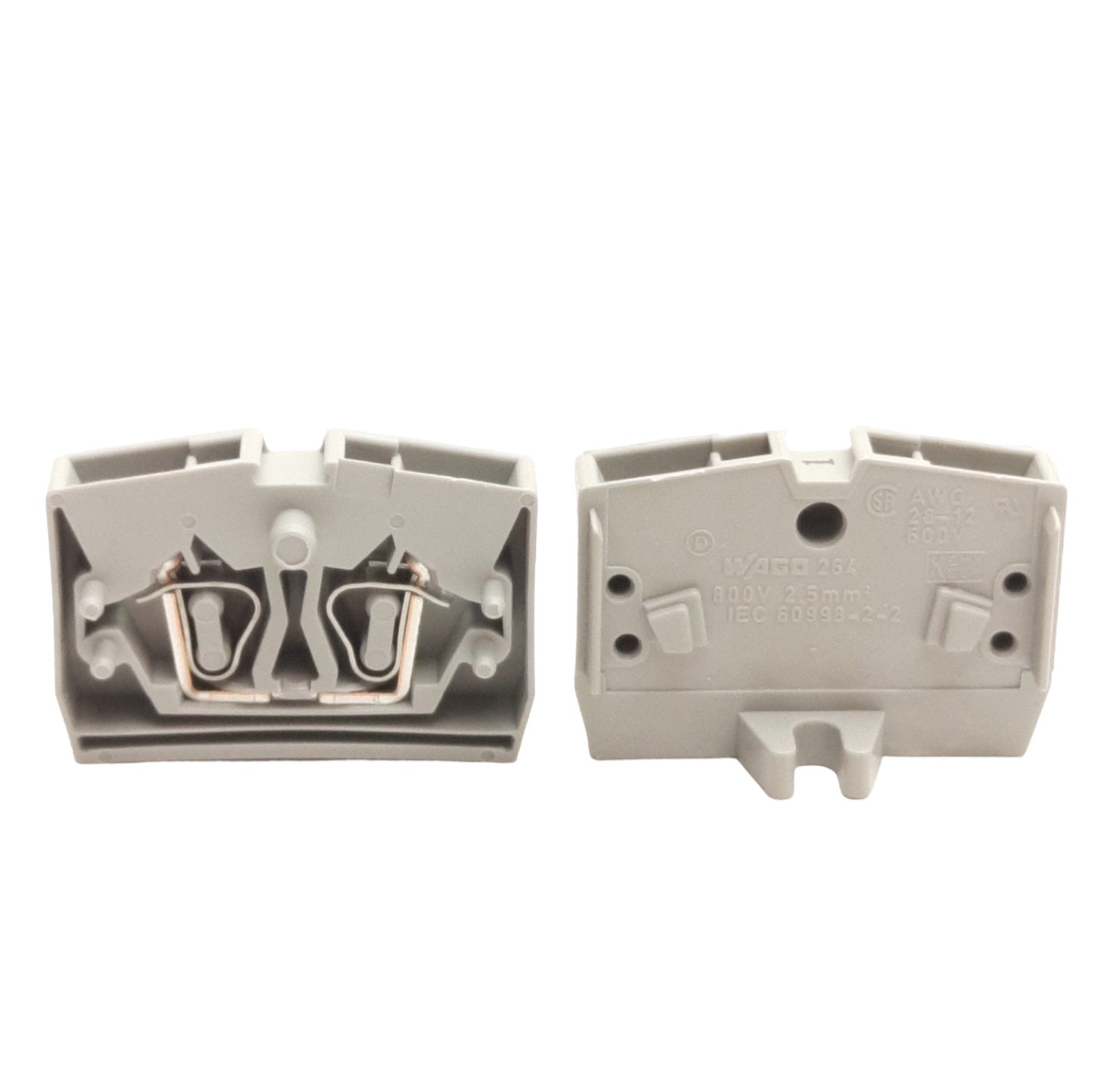 Used Lot of 50 Wago 264-301 Terminal Block With Fixing Flange, 1-Pole 2-Conductor