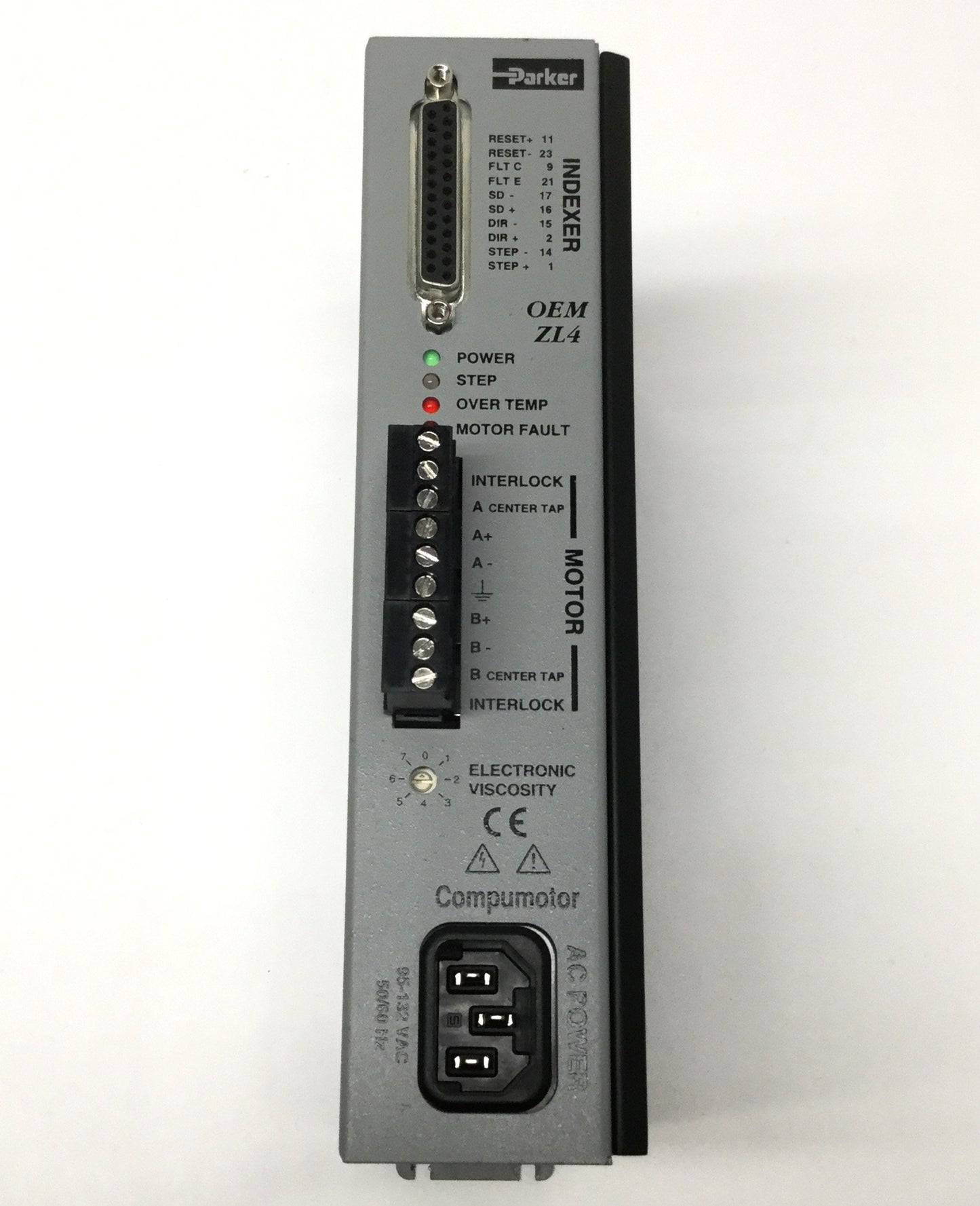 Used Parker OEMZL4 Compumotor Stepper Motor Drive, 1-Axis, 170VDC 4A Bus, 120VAC