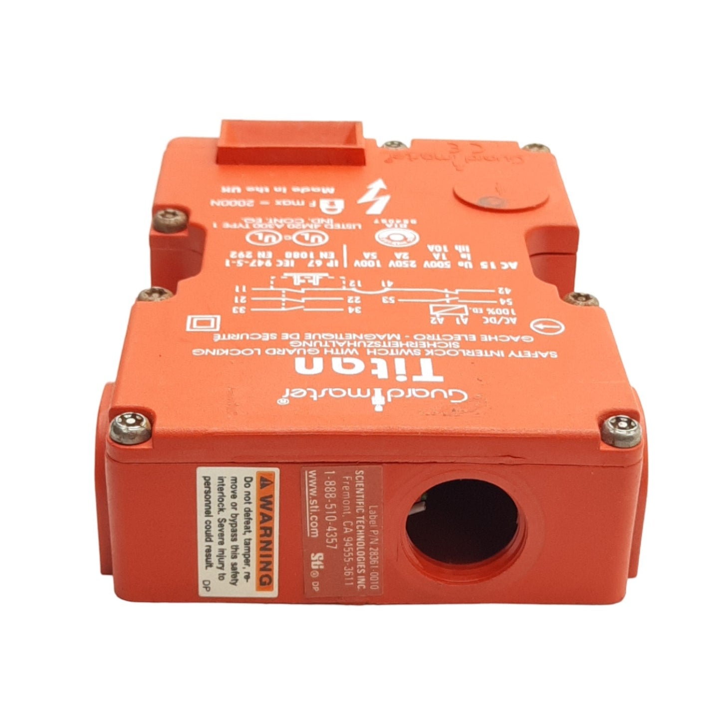 Used Allen Bradley 44519-0080 Safety Interlock 3NC & 2NO, 24VAC/DC Coil, *No Key*