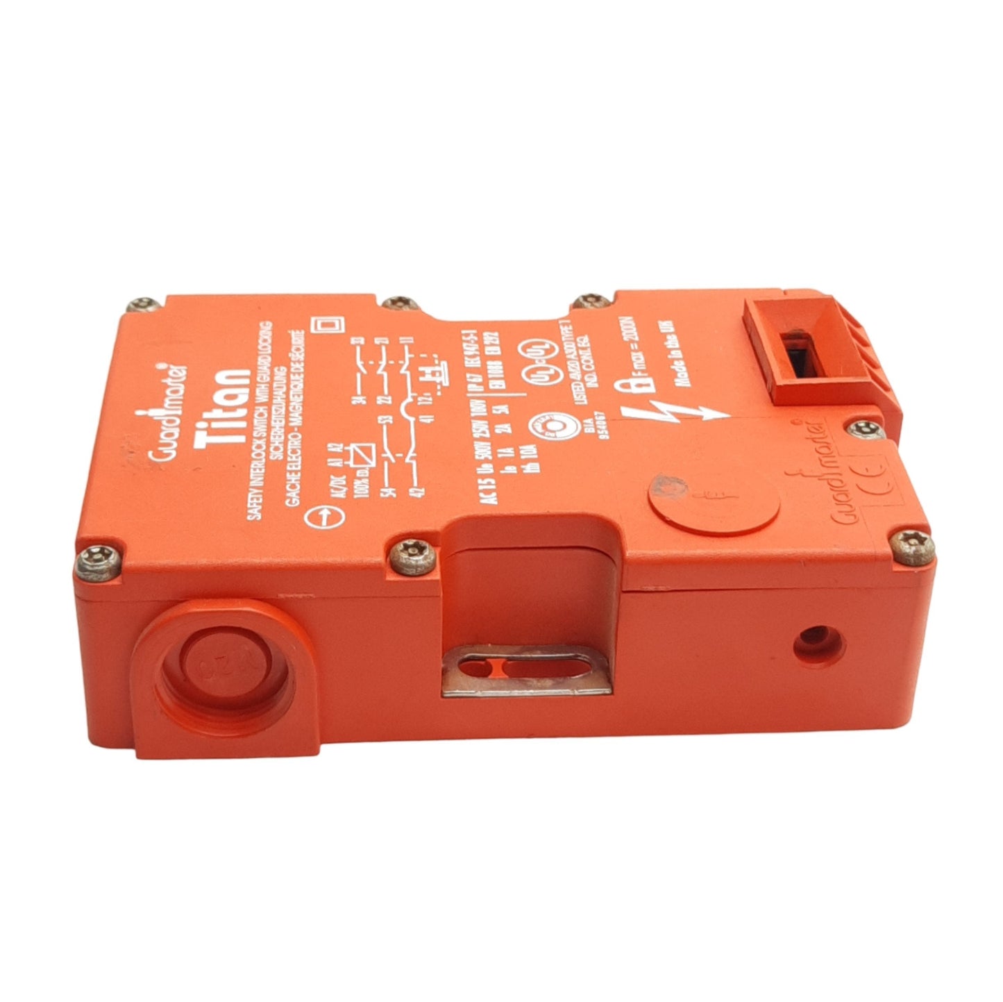 Used Allen Bradley 44519-0080 Safety Interlock 3NC & 2NO, 24VAC/DC Coil, *No Key*