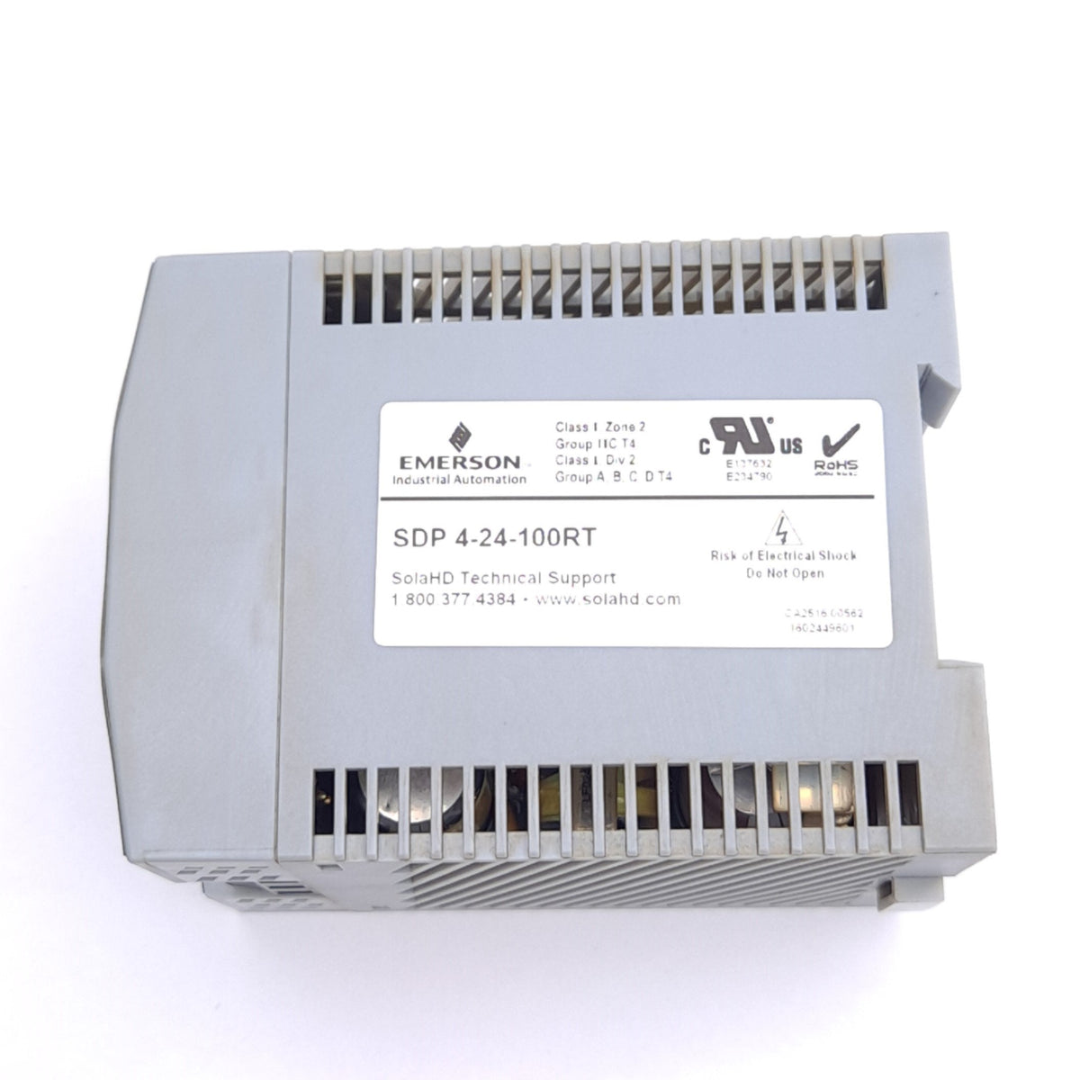 Used Sola SDP 4-24-100RT AC/DC Power Supply, 115/230VAC In, 24VDC 4.2A Out, 101W