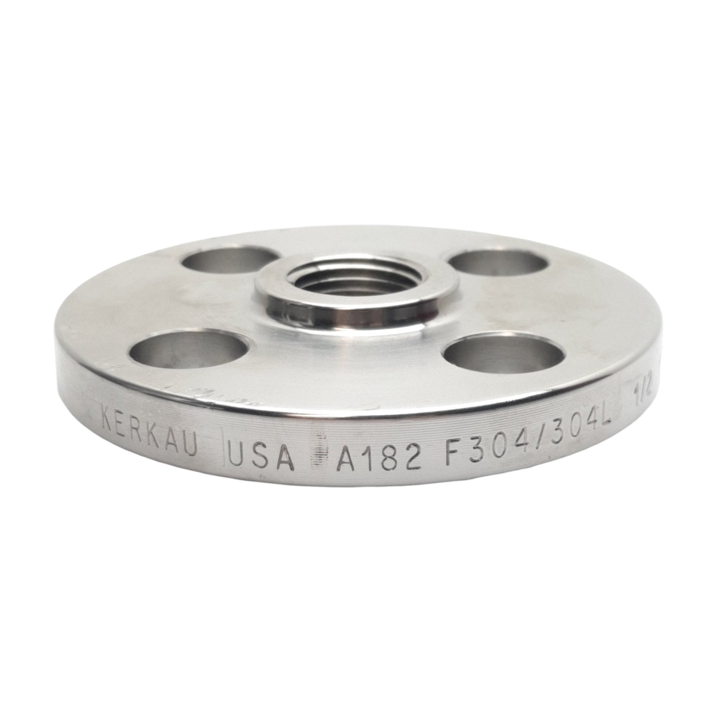 Used Kerkau A182 F304/304L 1/2 150 85123 B16.5 Blind Flange, 1/2in NPT, ø16mm, 150psi