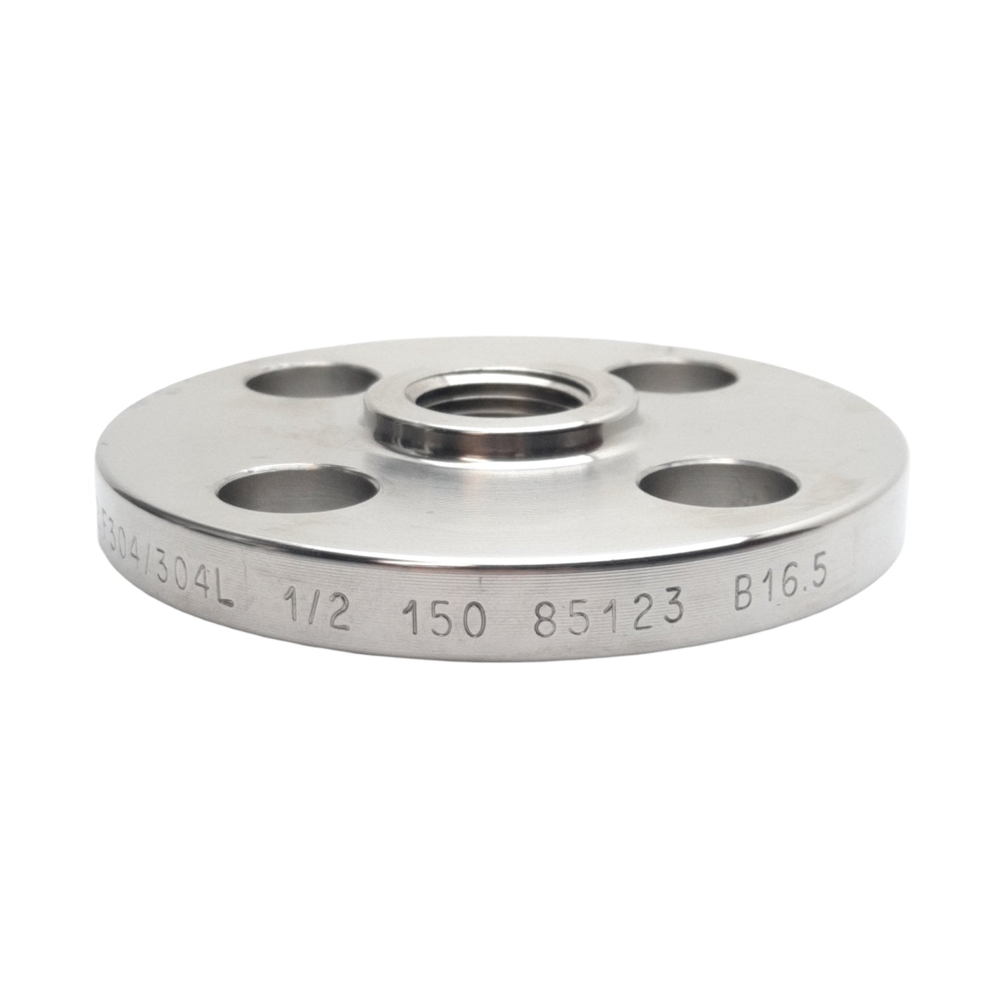 Used Kerkau A182 F304/304L 1/2 150 85123 B16.5 Blind Flange, 1/2in NPT, ø16mm, 150psi