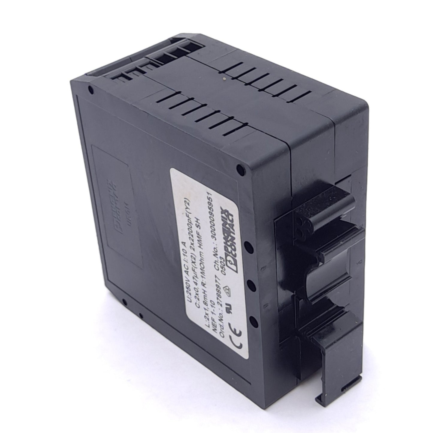 Used Phoenix Contact 2788977 EMC Filter, 10A 250VAC, 2x0.47µm(X2) 2x2200pF(Y2), 1MΩ