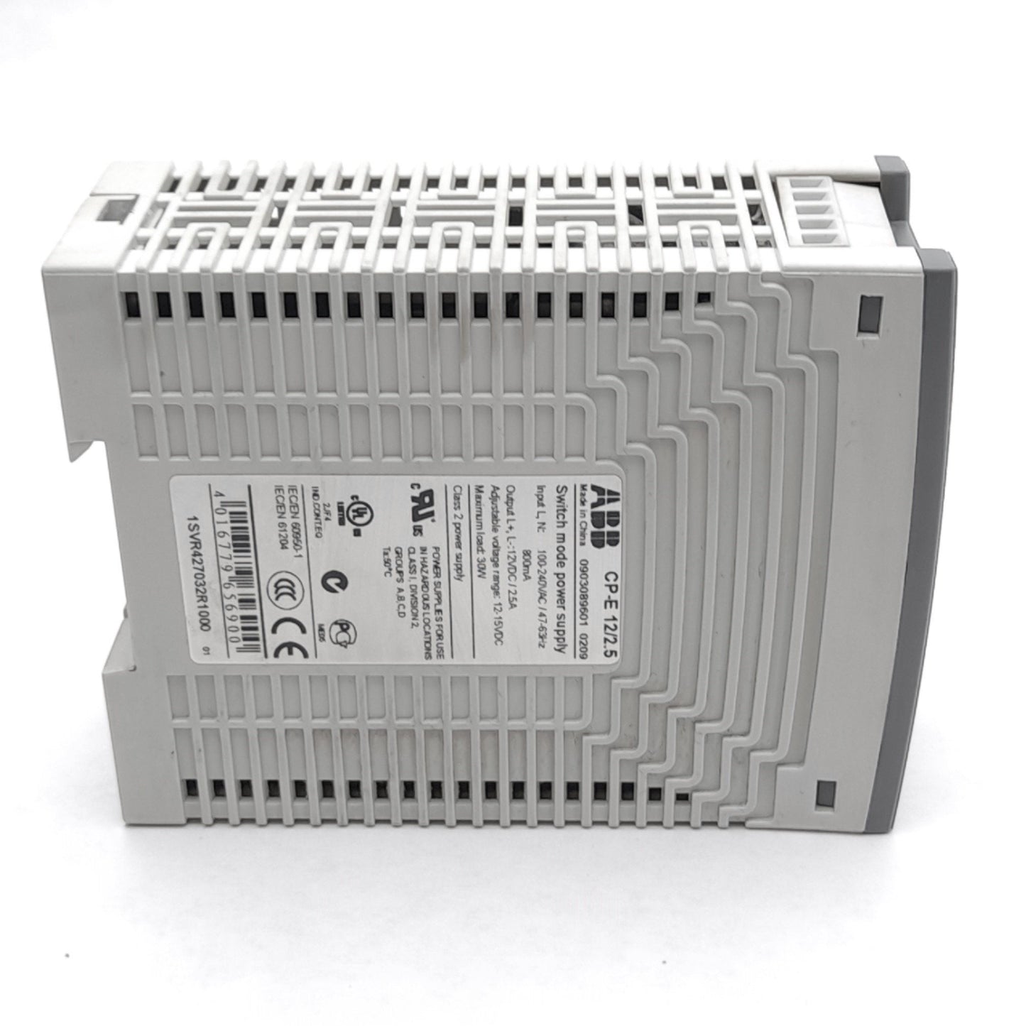 Used ABB CP-E 12/2.5 Switching Mode Power Supply, 100-240VAC In, 12-15VDC 2.5A Out
