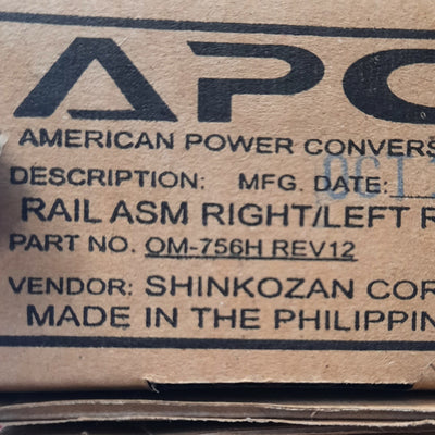 New APC OM-756H REV 12 Sliding Rail ASM Right/Left Kit, 4 Post Rackmount
