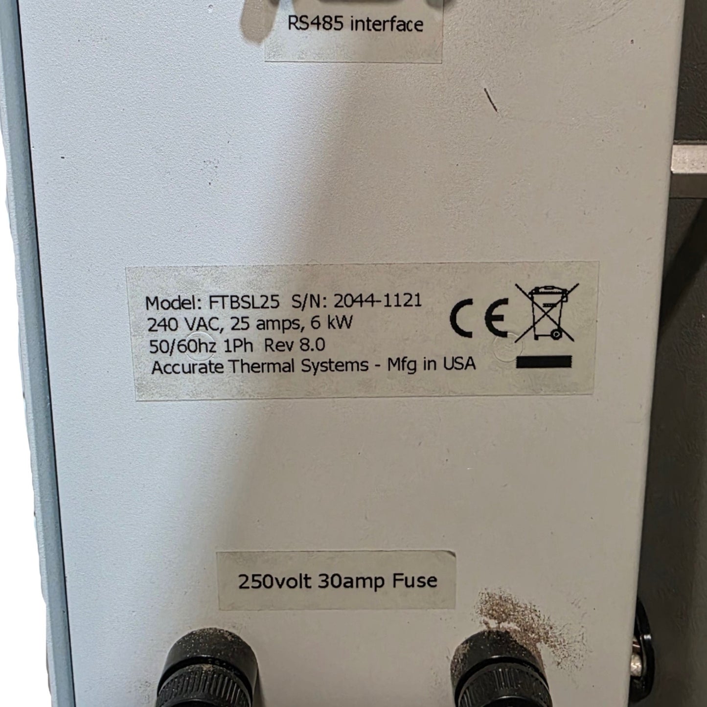 Used Accurate Thermal Systems FTBSL25 Fluidized Temperature Bath 50-605°C, 240VAC 25A