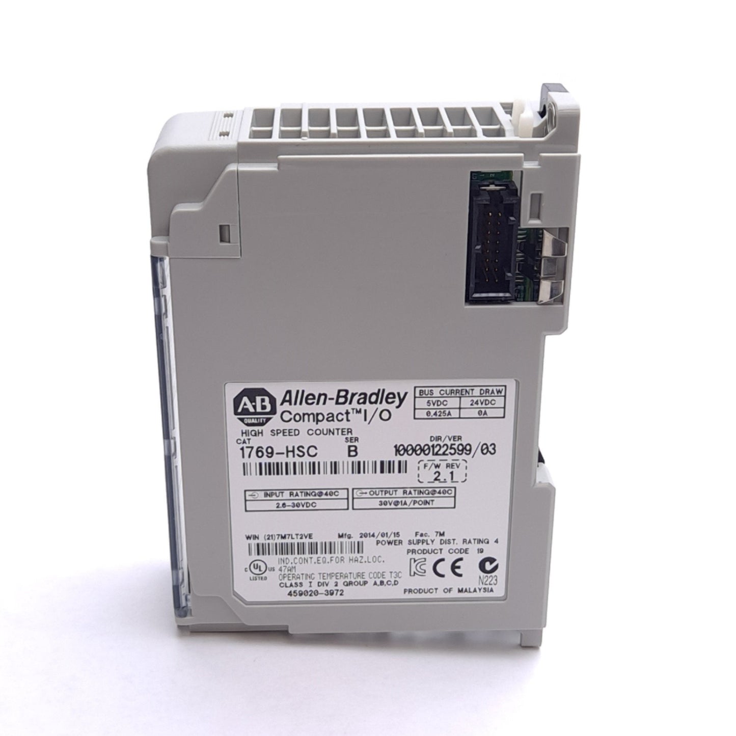 Used Allen Bradley 1769-HSC B CompactLogix High Speed Counter, 2-In 16-Out, 5-24VDC