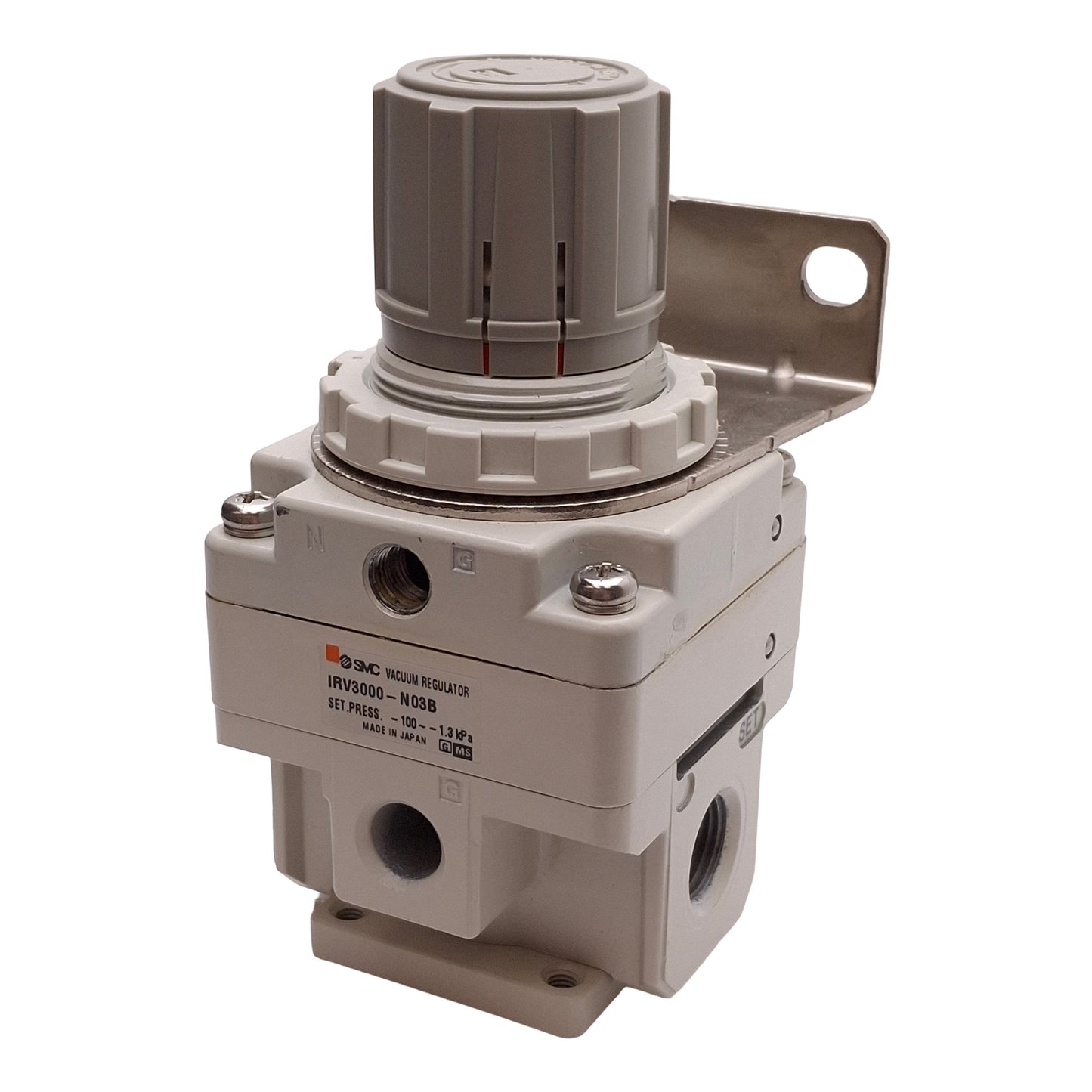 Used SMC IRV3000-N03B Vacuum Regulator, -100 to -1.3kPa Set, 1.1L/min, 1/4in NPT