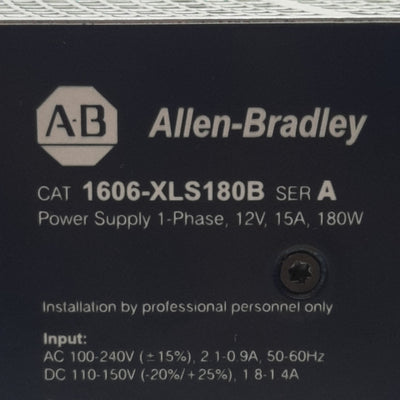 Used Allen Bradley 1606-XLS180B Power Supply 1-Phase, 240VAC/150VDC In, 15VDC 15A Out