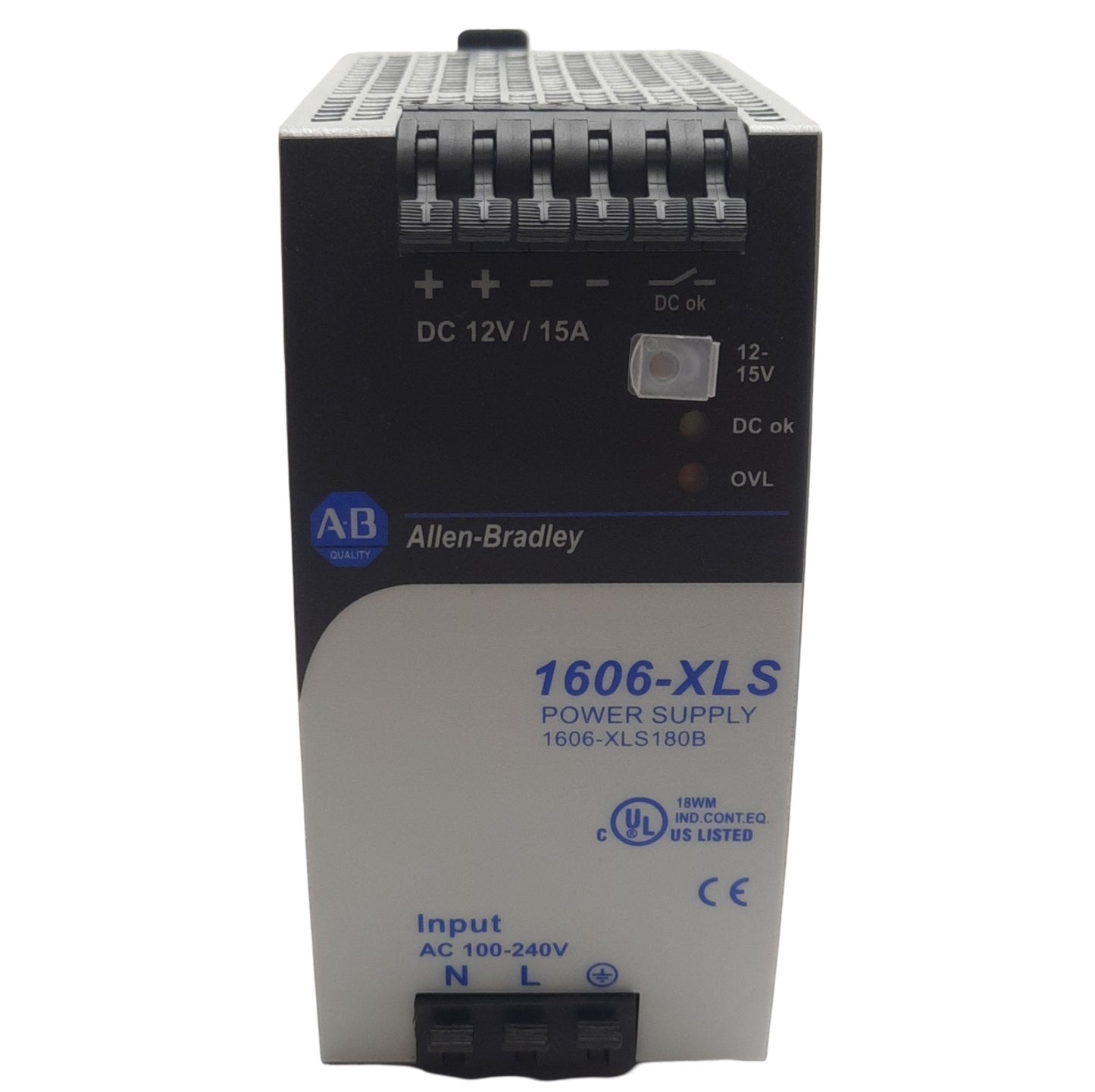 Used Allen Bradley 1606-XLS180B Power Supply 1-Phase, 240VAC/150VDC In, 15VDC 15A Out