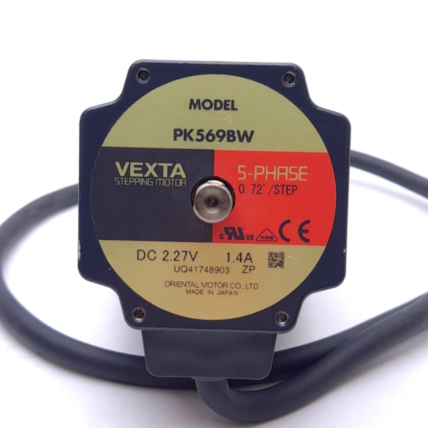 Used Oriental Motor PK569BW Vexta Stepping Motor, 5-Phase, 2.27VDC 1.4A, 0.72° Step