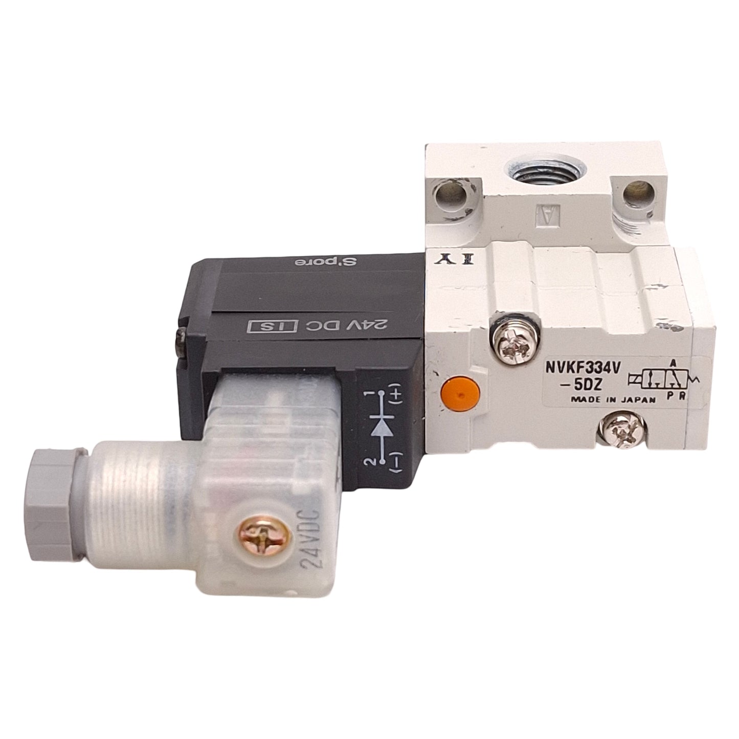 Used SMC NVKF334V-5DZ Vacuum Solenoid Valve, -100kPa~0.7MPa, 1/8in NPTF, 24VDC Coil